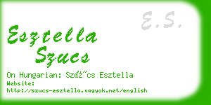 esztella szucs business card